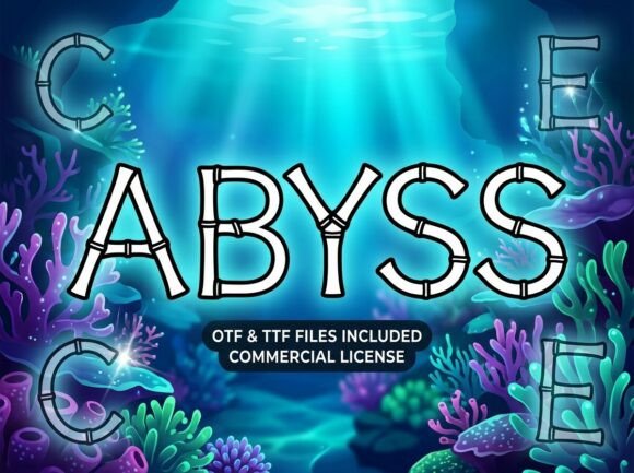 Abyss: A Bold, Hollow Display Font for Maritime & Mechanical Branding