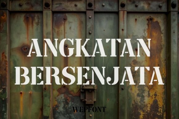 Angkatan Bersenjata Font: Bold Stencil Style for Handmade Labels & Signs