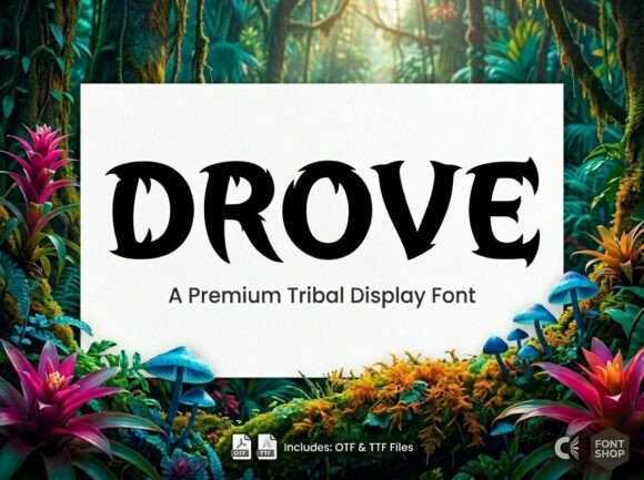 Drove: A Gothic-Tribal Display Font That Elevates Your Brand